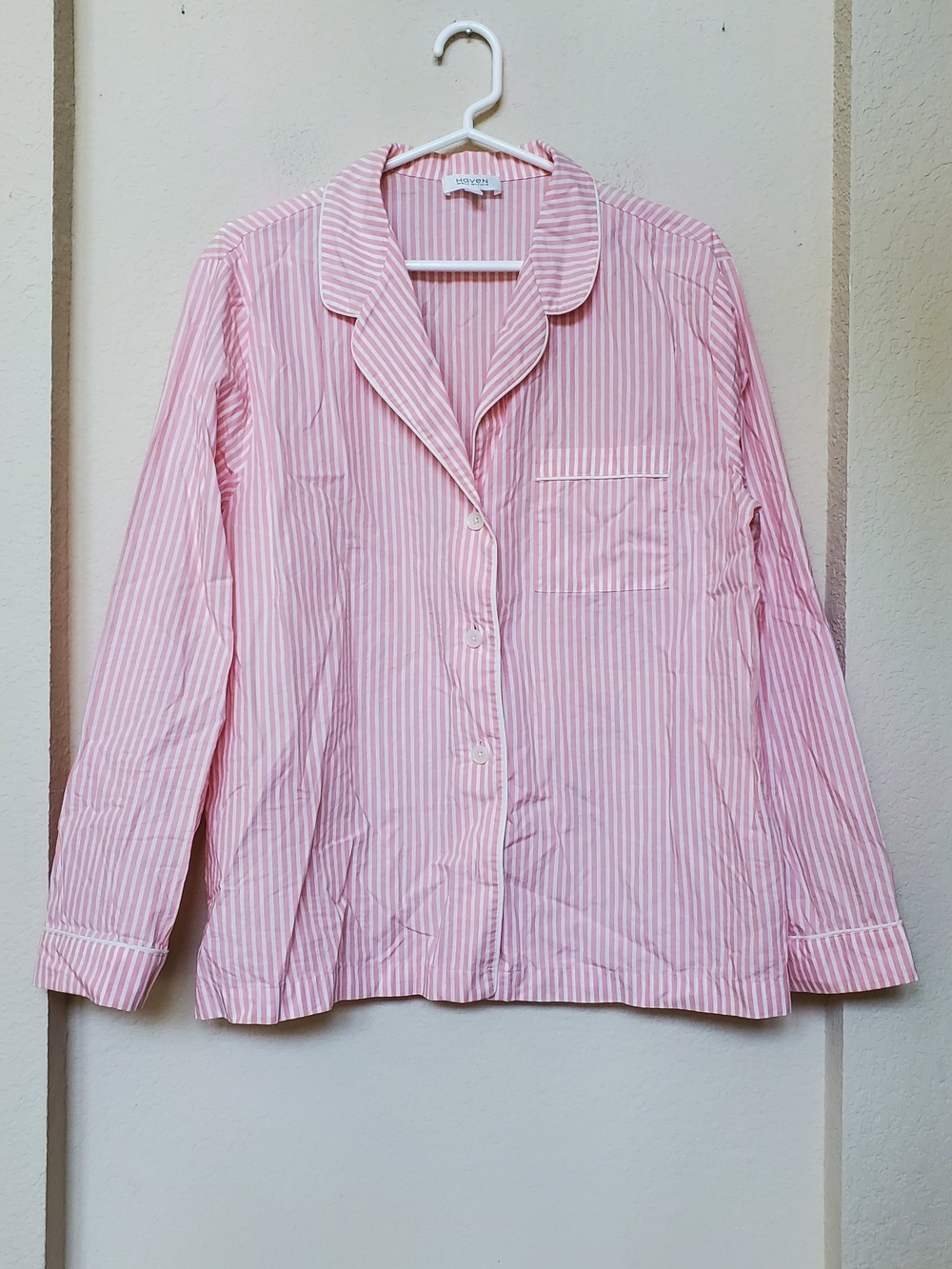Haven Well Within Collared Button Front Pocketed Sleep Shirt. Size Large